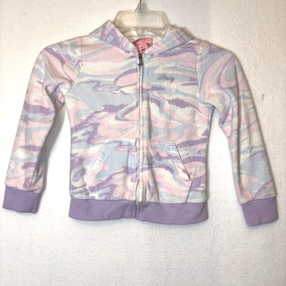 Juicy Couture Little Girls‎ Zip Up Velor Jacket pink purple size 6